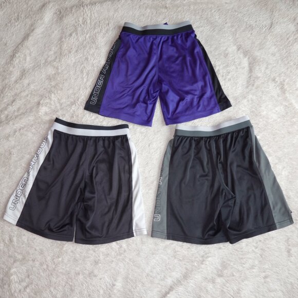 Boys Size YSM Youth Small Under Armour Heat Gear Loose Fit - Set of 3 Shorts - Picture 5 of 8